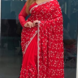 Chinigura Georgette Sequences Embroidery Sharee