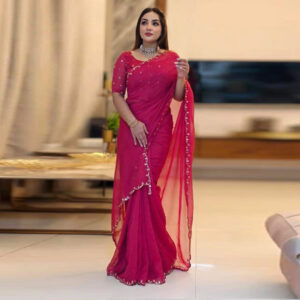 Semi Moslin Sharee with Blouse Piece