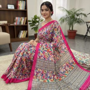 Chanderi silk sharee with blause pcs