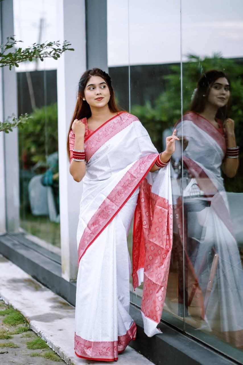 Kanjivaram katan Saree with blause pcs - Image 3