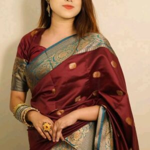 Silk Katan Saree with blause pcs