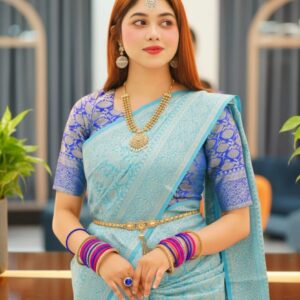 Silk Katan Saree with blause pcs