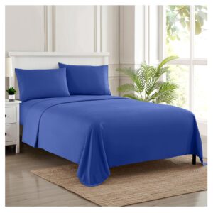 KING SIZE SOLID COLOUR 100%COTTON BEDSHEET ( Royal Blue )