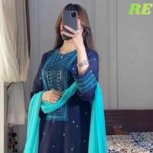 Sequence Embroidery Three Piece