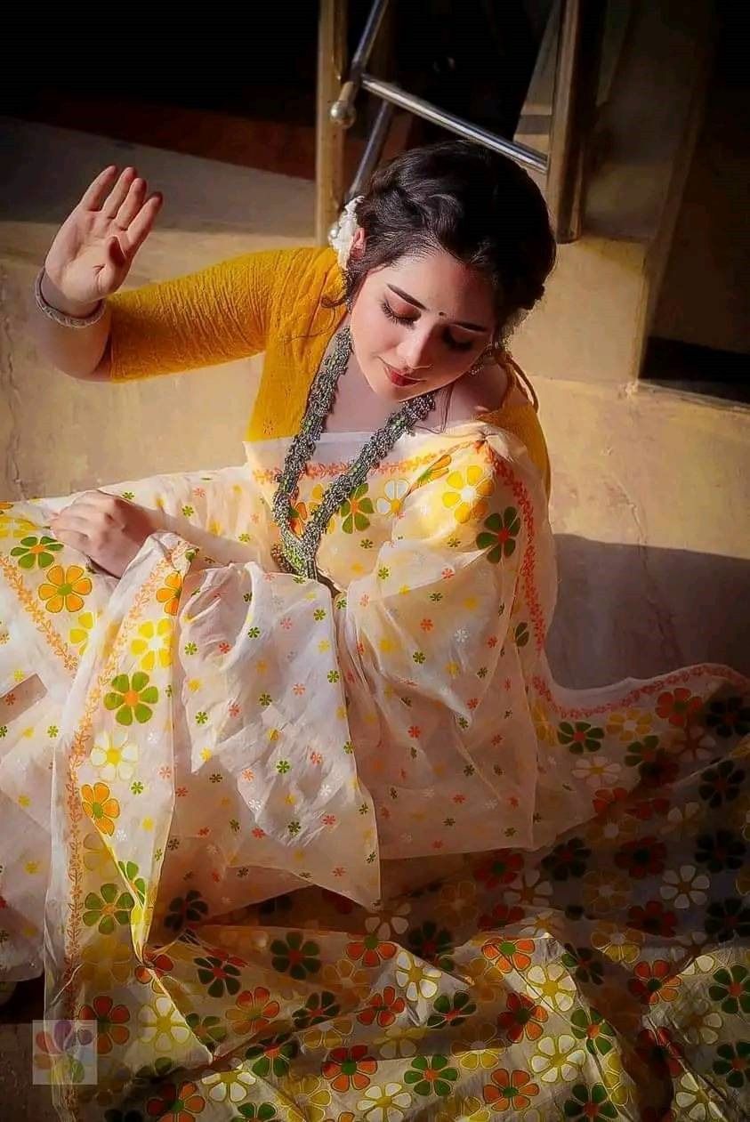 Skin Print Resmi Silk Sharee with Blouse Piece - Image 3