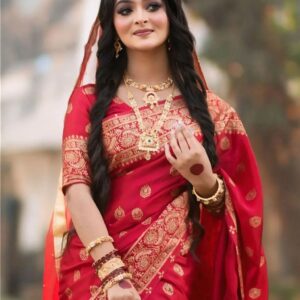 Japani Silk Skin Print Sharee with Blouse Piece