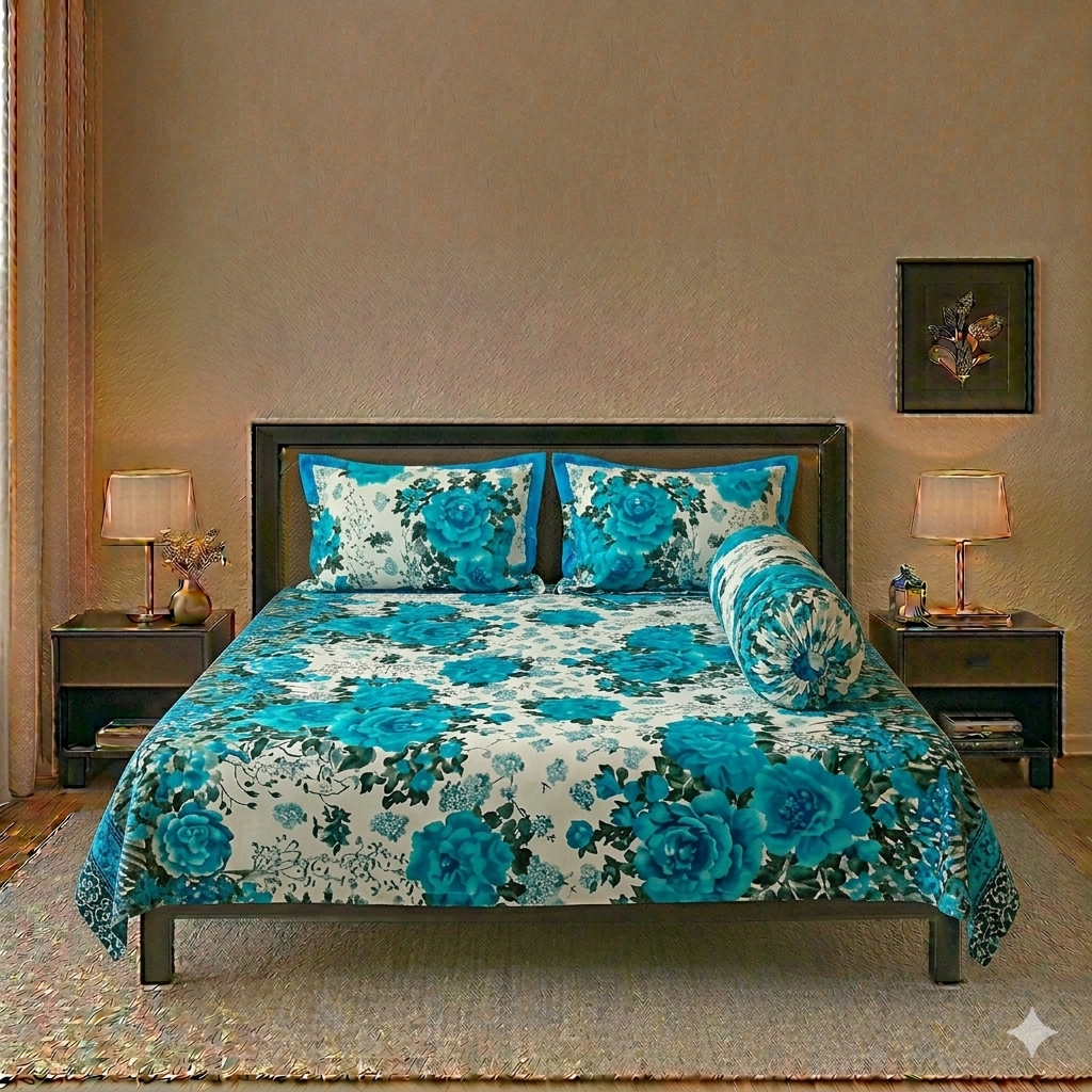 Twill cotton bed sheet 4 Pcs Set