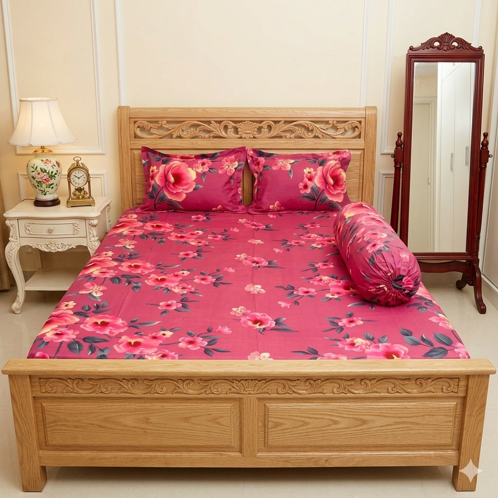 Twill cotton bed sheet 4 Pcs Set