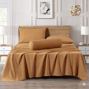 4set gold Colour Twill Bedsheets 100% Cotton