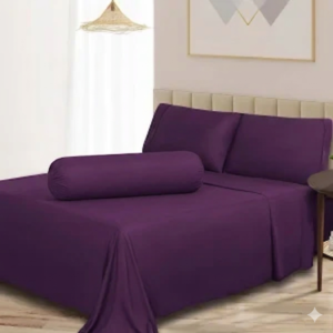 4set Dark Purple Colour Twill Bedsheets 100% Cotton