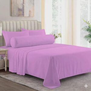 4set lavender Colour Twill Bedsheets 100% Cotton