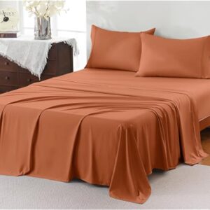 Rust Colour Twill Bedsheets 100% Cotton